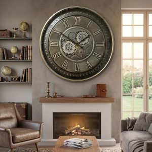 İTHAL METAL ÇARKLI DUVAR SAATİ 60 CM