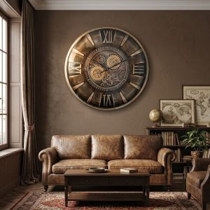 İTHAL METAL ÇARKLI DUVAR SAATİ 60 CM