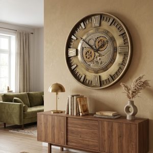 İTHAL METAL ÇARKLI DUVAR SAATİ 60 CM