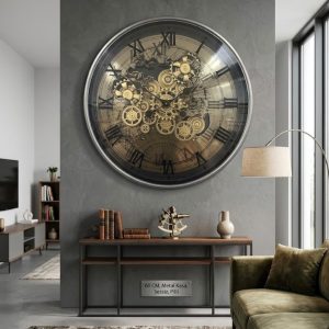 İTHAL ÇARKLI METAL DUVAR SAATİ 60CM