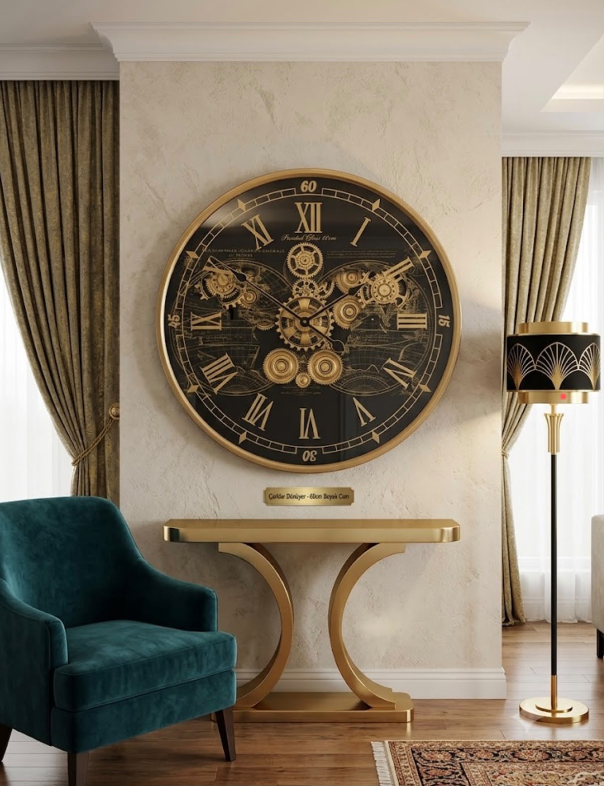 İTHAL ÇARKLI METAL DUVAR SAATİ 60 CM