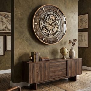 İTHAL ÇARKLI METAL DUVAR SAATİ 60CM